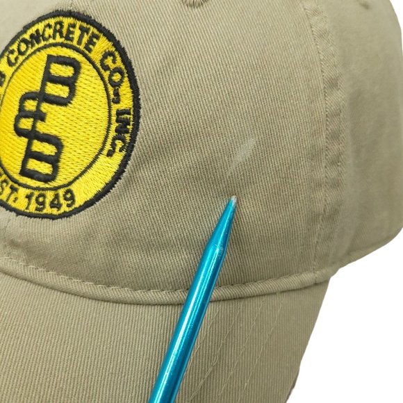 B & B Concrete Logo Patch Khaki Adjustable Tuck Strap Cap Trucker Baseball Hat - Picture 7 of 13